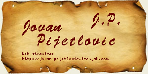 Jovan Pijetlović vizit kartica